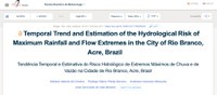 Artigo expõe tendência de chuvas e cheias extremas em Rio Branco