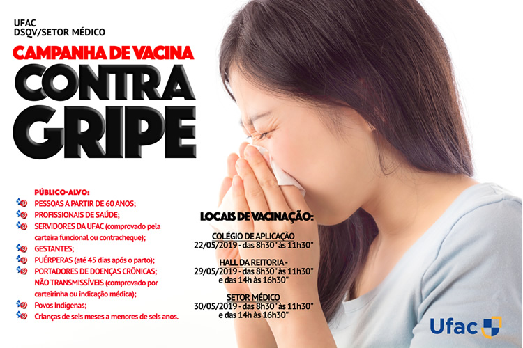 Servidores da Ufac têm acesso à vacina contra gripe