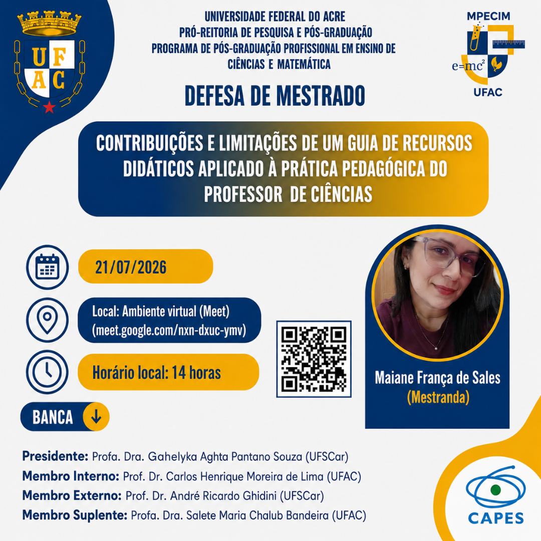 Defesa de Mestrado doscente Maiane França de Sales