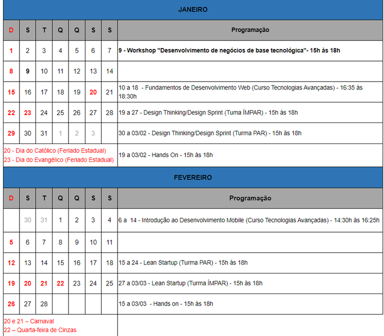 Programação-Jan Programação-Jan