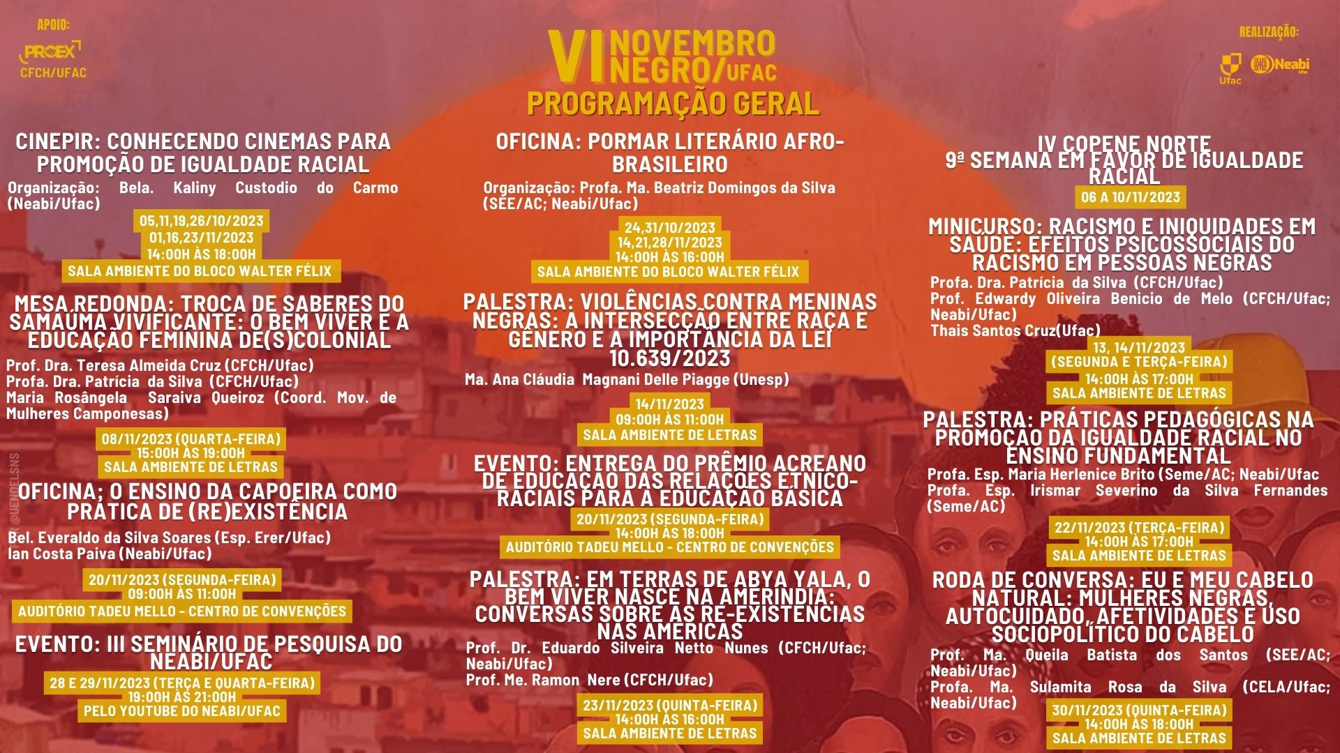 Folder da programação do VI Novembro Negro