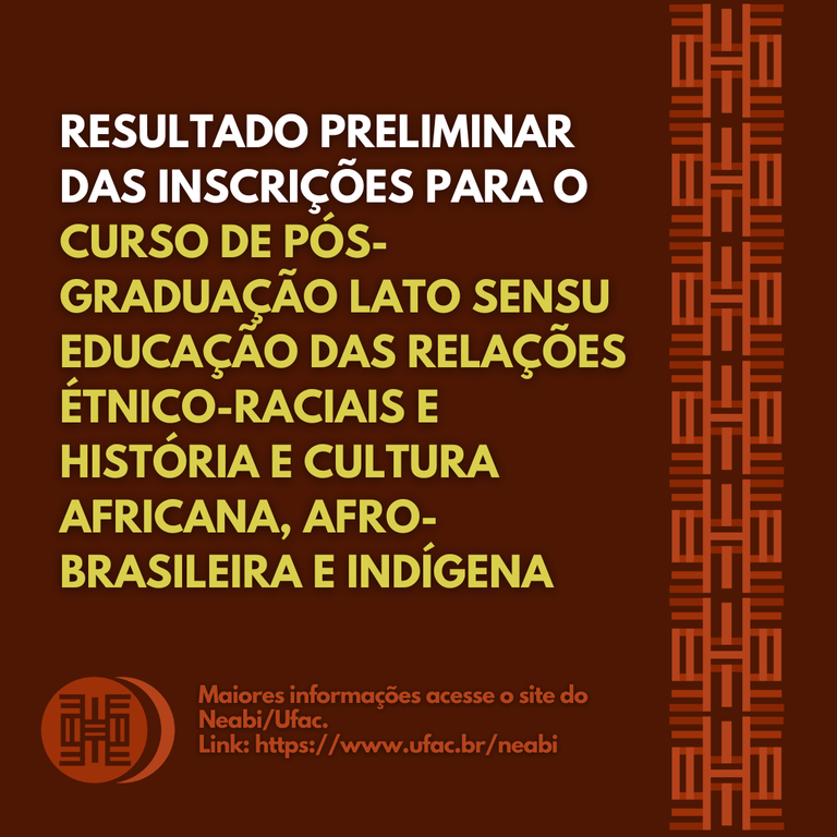 Curso de Pós-Graduação Lato Sensu Educação das Relações Étnico-Raciais e História e Cultura Africana, Afro-Brasileira e Indígena (1).png Curso de Pós-Graduação Lato Sensu Educação das Relações Étnico-Raciais e História e Cultura Africana, Afro-Brasileira e Indígena (1).png