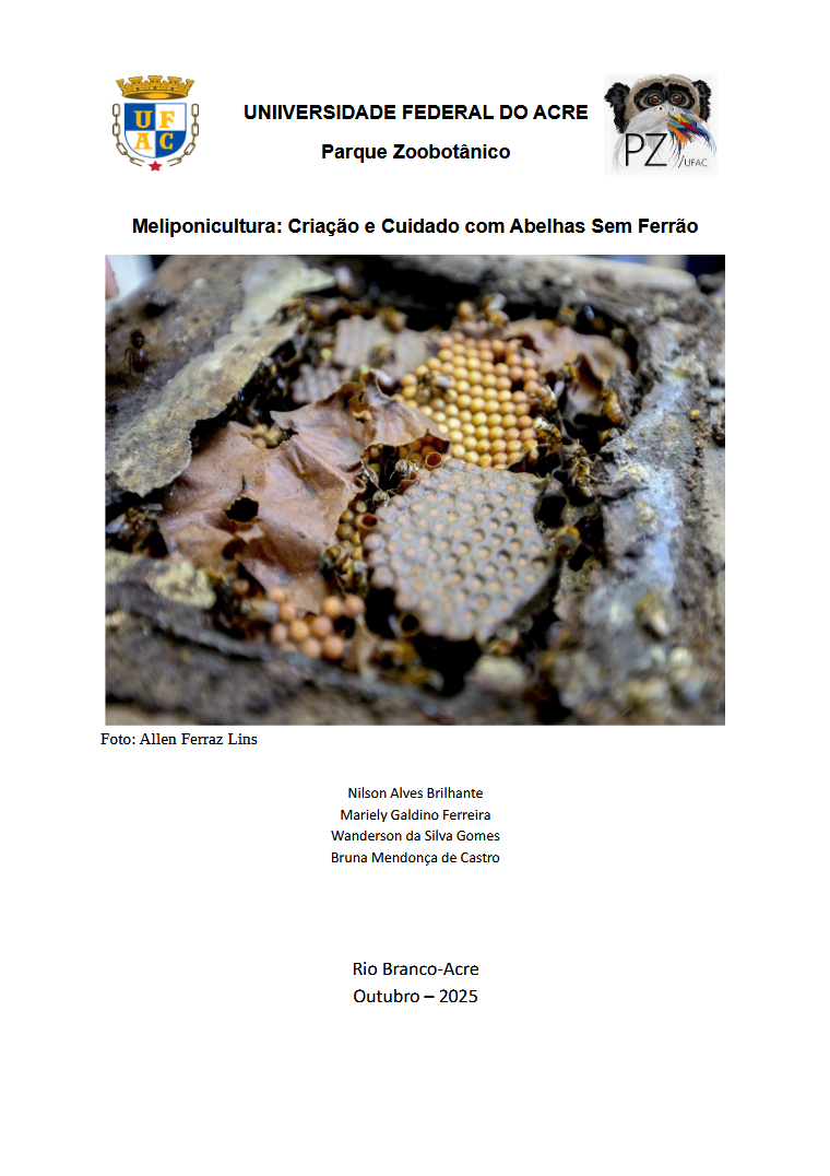 Capa da Cartilha de Criação e manejo de abelhas sem ferrão