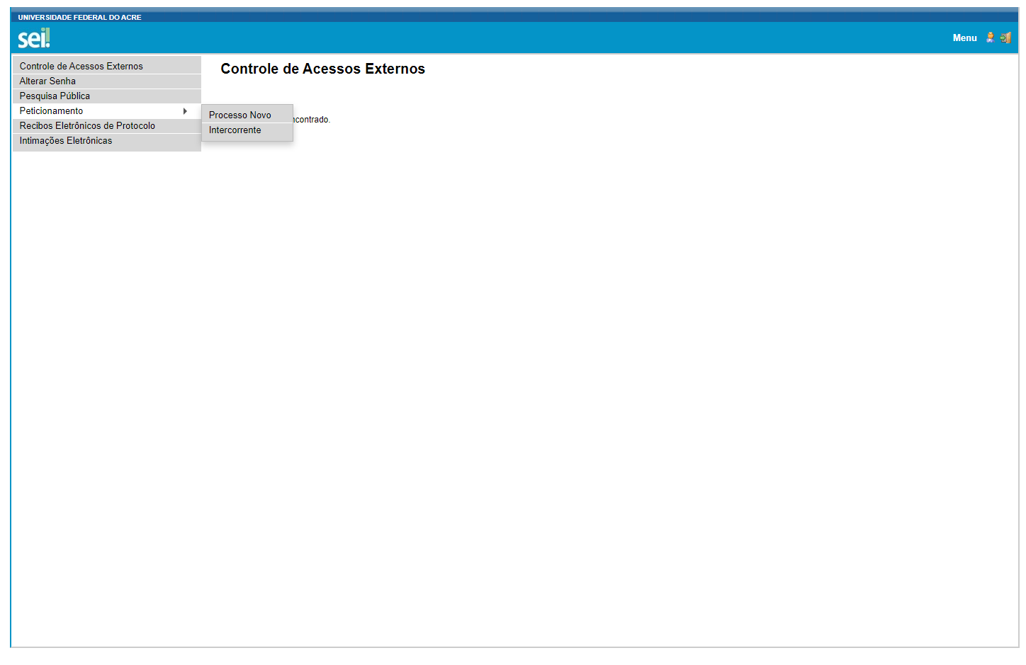 Escolha a opção peticionamento >> Processo Novo