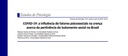 Artigo aborda influência política sobre isolamento na pandemia