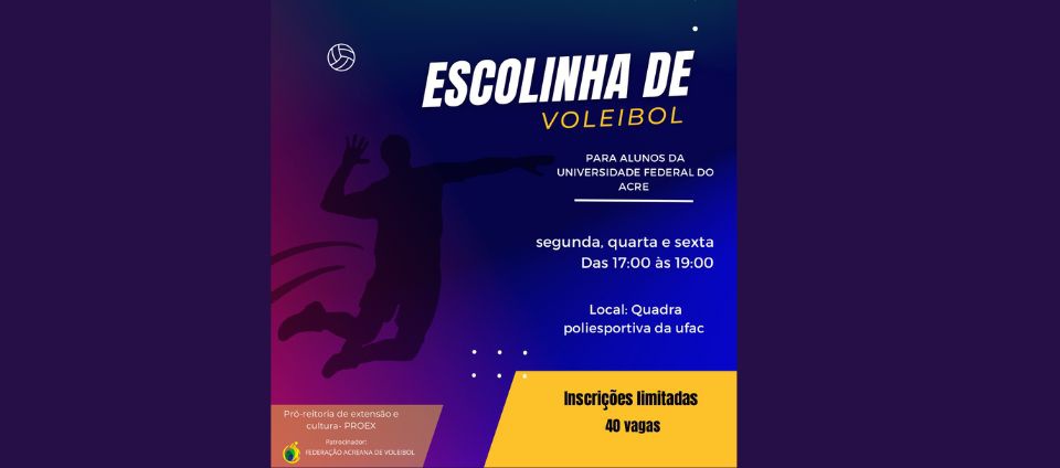 Projeto oferece 40 vagas em aulas de voleibol para alunos da Ufac.jpg Projeto oferece 40 vagas em aulas de voleibol para alunos da Ufac.jpg