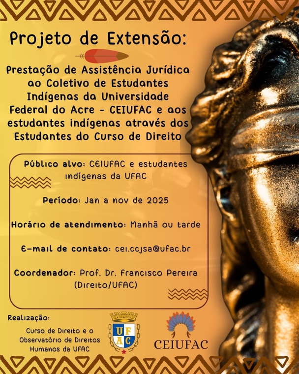Projeto da Ufac oferece assistência jurídica gratuita a estudantes indígenas